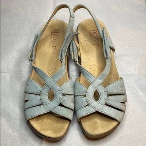 Hotter Light Blue Faux Suede Sandals